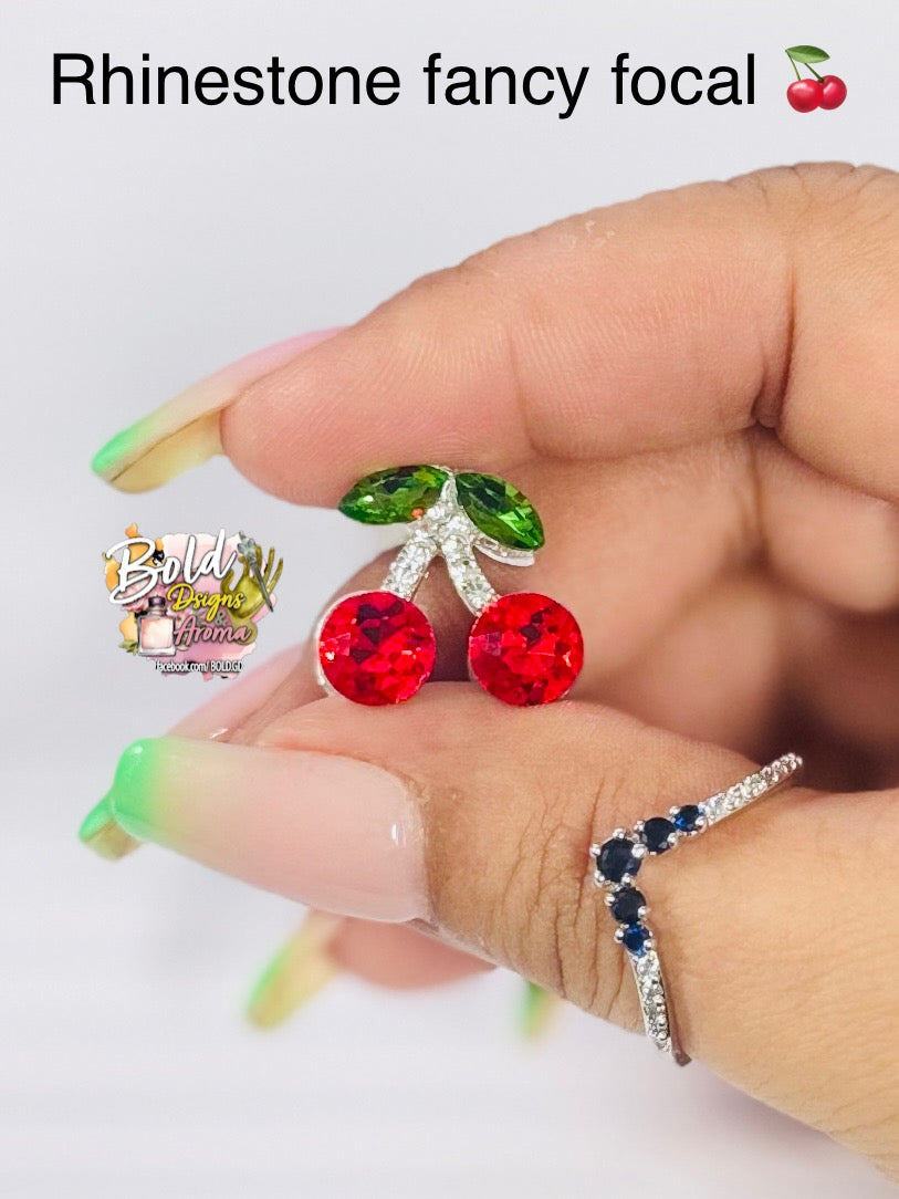 Cherry Rhinestone Fancy Focal