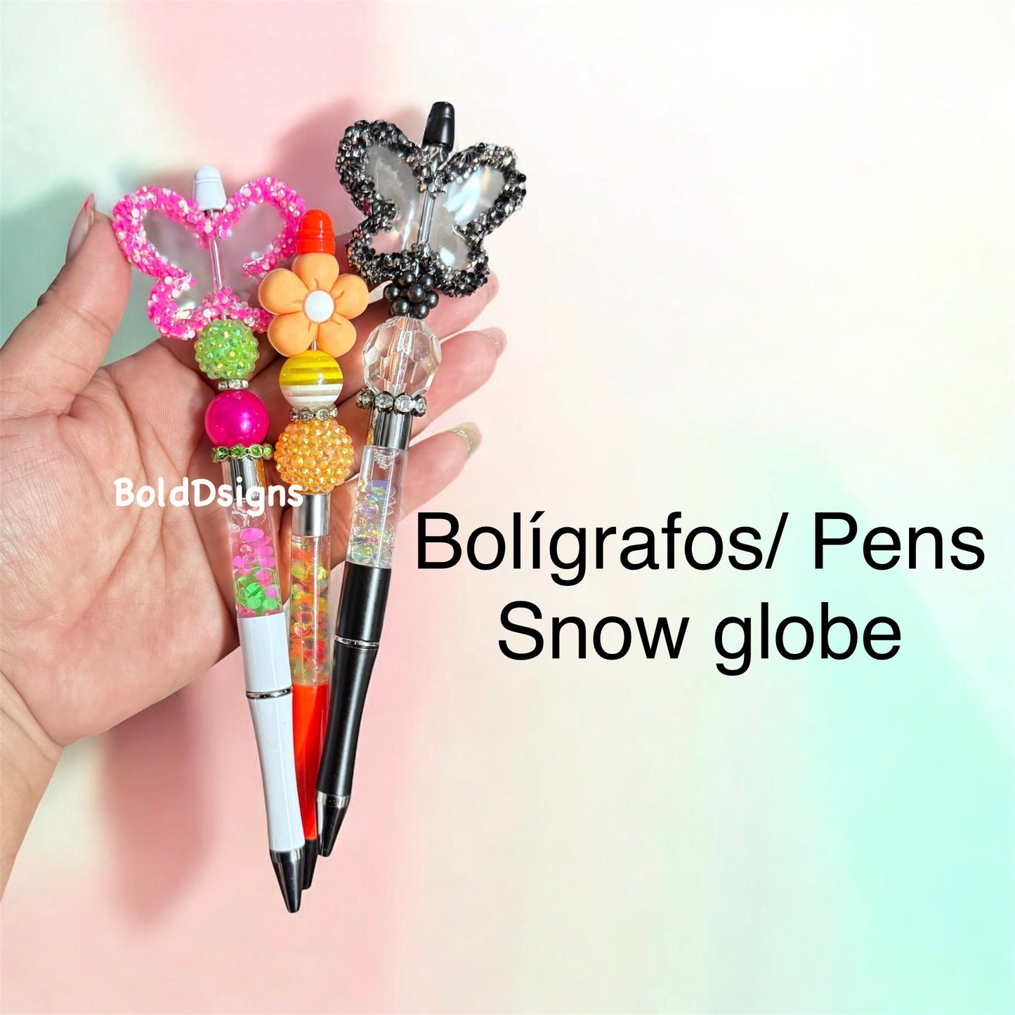 Boligrafos / Pens- Snowglobe