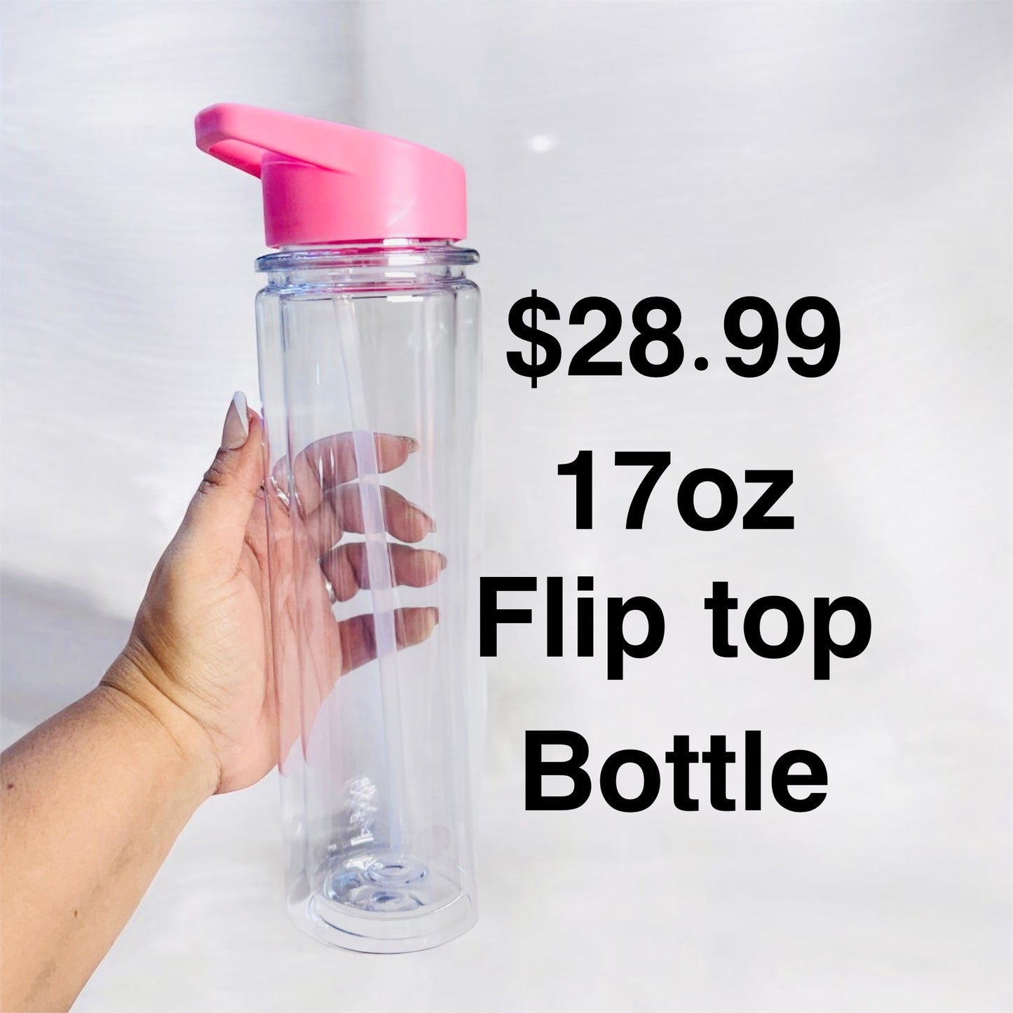 17oz Flip top bottle snow  globe