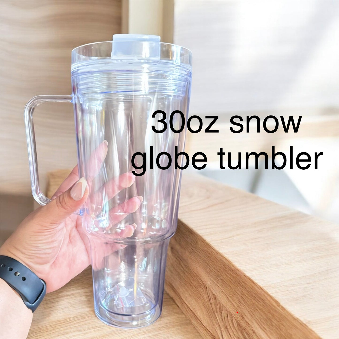 30oz Acrylic Snow globe tumbler
