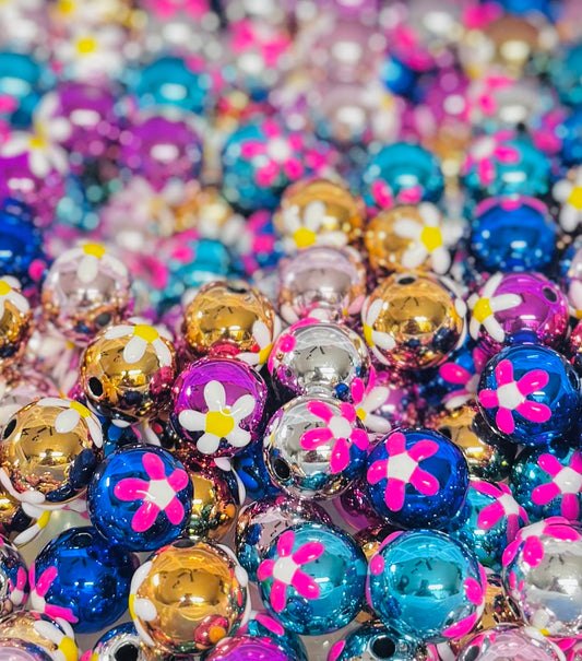 Hand painted 16mm beads