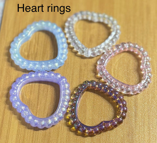 Acrylic heart rings