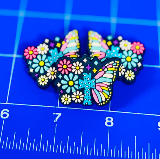 Butterfly Cross and flowers