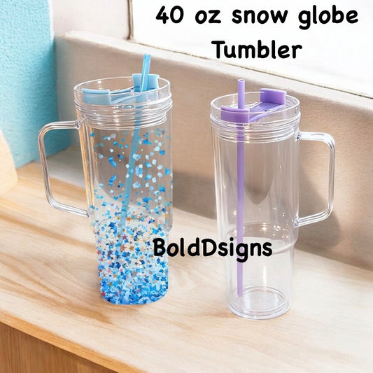 40 oz Acrylic Snow globe tumbler