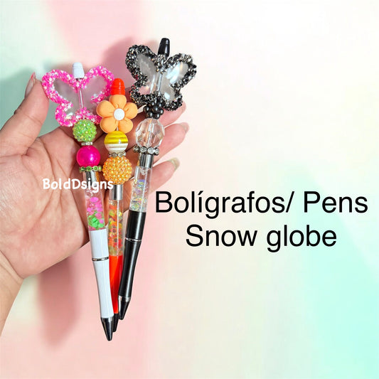 Boligrafos / Pens- Snowglobe