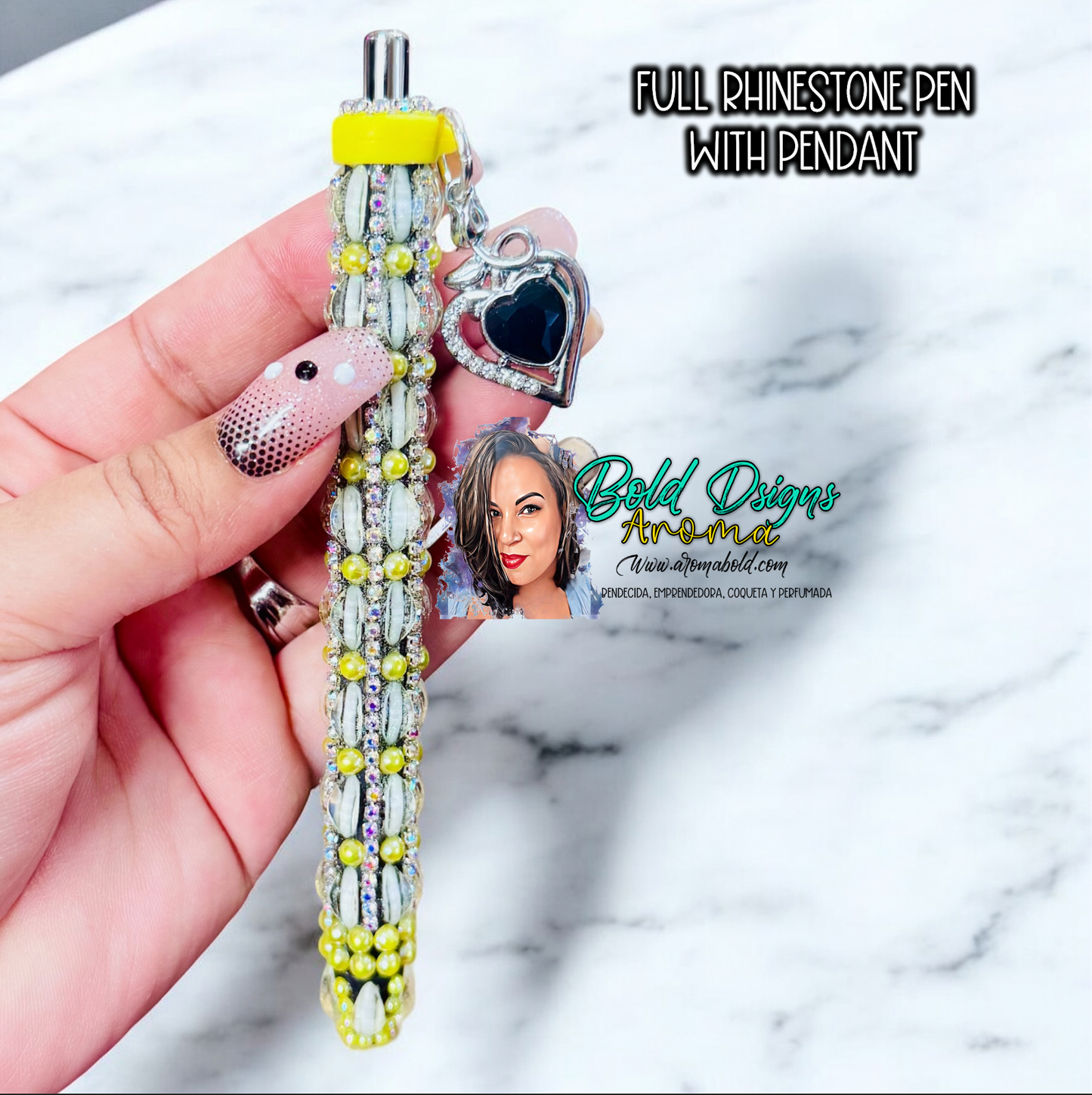 Full Rhinestone pen w/ pendant